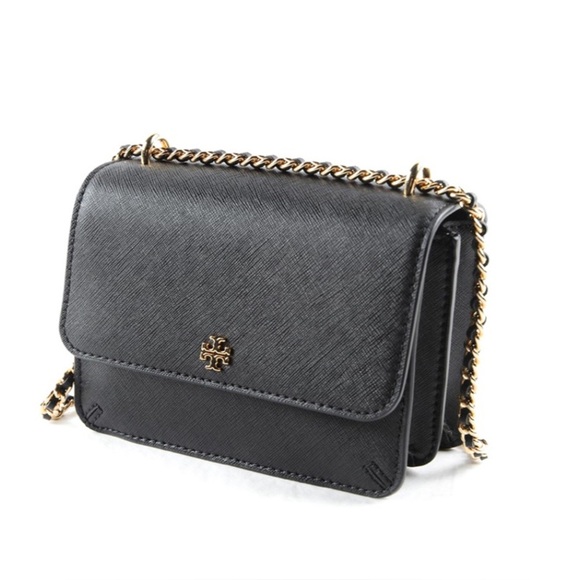 Tory Burch Mini Robinson Convertible Black Crossbody Shoulder Bag - Picture 1 of 10